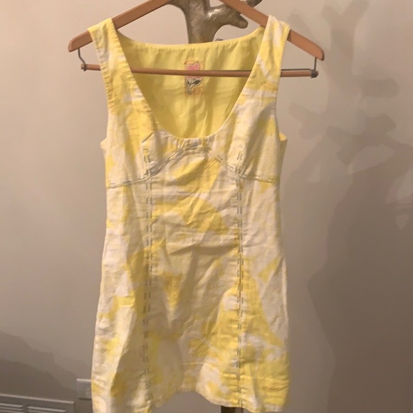 VINTAGE FREE PEOPLE LINEN MINI DRESS - Picture 1 of 3